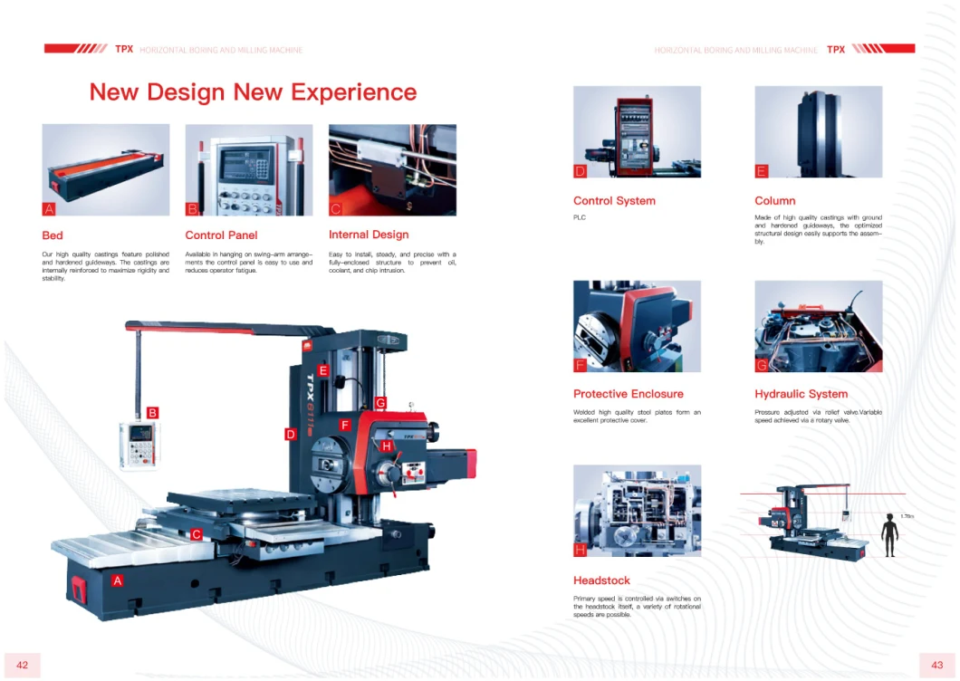 Heavy Duty Dro Milling Boring Machine Tool Tpx6111b