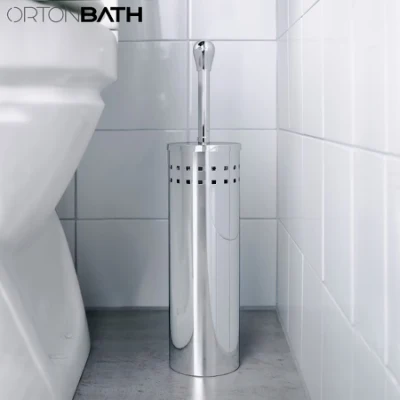 Ortonbath ステンレス鋼バスルーム抗菌シリコントイレクリーニングブラシホルダー、床壁シリコントイレクリーニングブラシホルダーアクセサリー